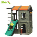 New Backyard Used Wooden Outlooking Plastic House Slide Indoor with Climbing Structure